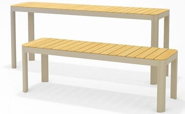 Portals Balkongsett bord + benk 140 cm - Beige/Tre - Hagemøbler & utemiljø - Hagegruppe - Spisegrupper hage