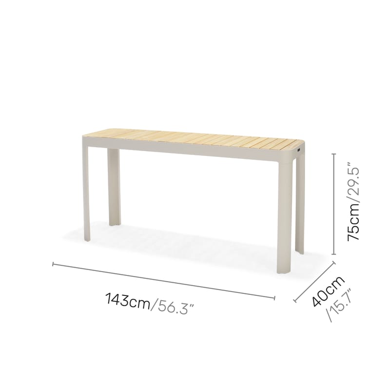 Portals Balkongsett bord + benk 140 cm - Beige/Tre - Hagemøbler & utemiljø - Hagegruppe - Spisegrupper hage