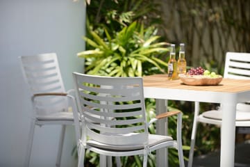 Portals Barsett bord + 4 barstoler - Lys Ecru/Korallsand - Hagemøbler & utemiljø - Stoler & Lenestoler - Barstoler utendørs