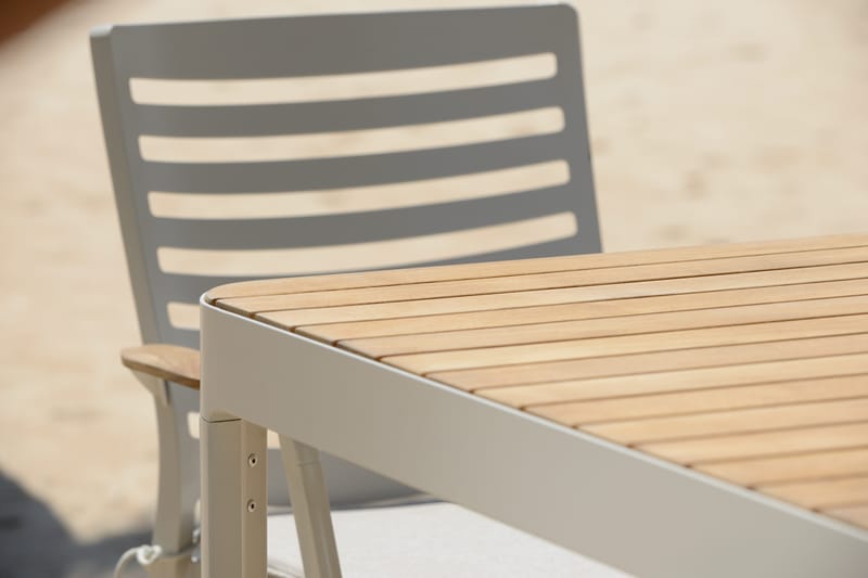 Portals Barsett bord + 4 barstoler - Lys Ecru/Korallsand - Hagemøbler & utemiljø - Stoler & Lenestoler - Barstoler utendørs