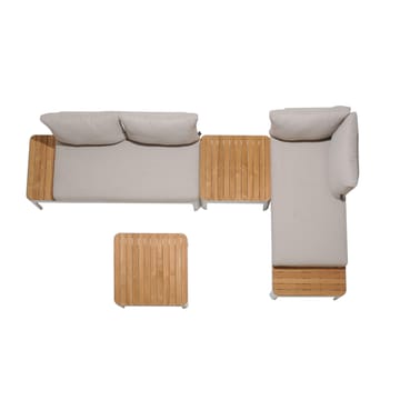 Portals Modulsett 2× 2-seter sofaer + 2× sofabord - Korallsand - Hagemøbler & utemiljø - Hagegruppe - Sofagruppe utendørs