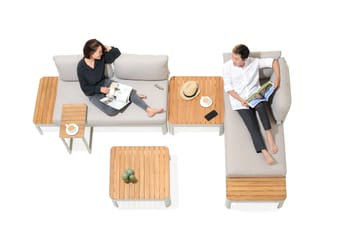 Portals Modulsett 2× 2-seter sofaer + 2× sofabord - Korallsand - Hagemøbler & utemiljø - Hagegruppe - Sofagruppe utendørs