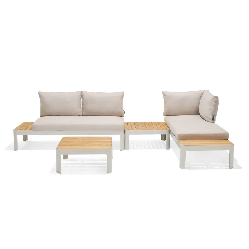 Portals Modulsett 2× 2-seter sofaer + 2× sofabord, Korallsand