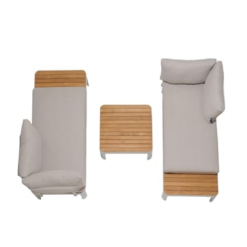 Portals Modulsett 2× 2-seter sofaer + sofabord - Korallsand - Hagemøbler & utemiljø - Hagegruppe - Sofagruppe utendørs