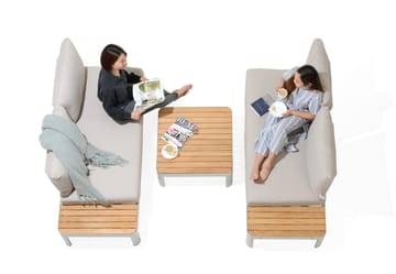 Portals Modulsett 2× 2-seter sofaer + sofabord - Korallsand - Hagemøbler & utemiljø - Hagegruppe - Sofagruppe utendørs