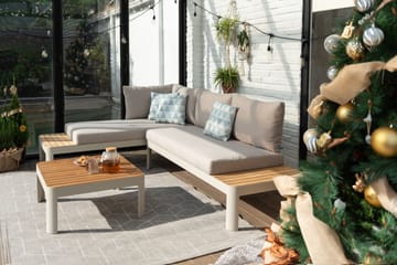 Portals Modulsett 2× 2-seter sofaer + sofabord - Korallsand - Hagemøbler & utemiljø - Hagegruppe - Sofagruppe utendørs