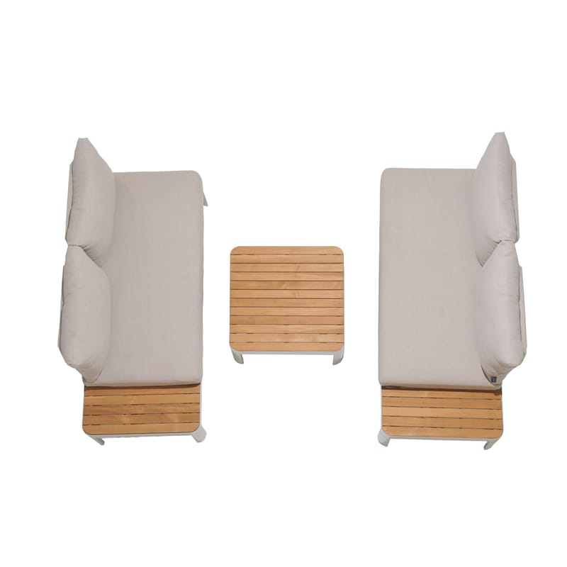 Portals Modulsett 2× 2-seter sofaer + sofabord - Korallsand - Hagemøbler & utemiljø - Hagegruppe - Sofagruppe utendørs