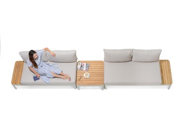 Portals Modulsett 2× 2-seter sofaer + sofabord - Korallsand - Hagemøbler & utemiljø - Hagegruppe - Sofagruppe utendørs