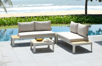 Portals Modulsett 2× 2-seter sofaer + sofabord - Korallsand - Hagemøbler & utemiljø - Hagegruppe - Sofagruppe utendørs