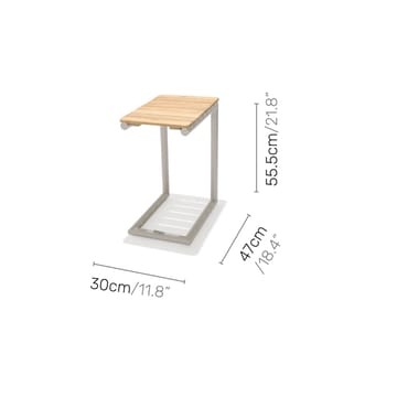 Portals Modulsett 2-seter sofa + C-form sidebord - Beige/Tre - Hagemøbler & utemiljø - Hagegruppe - Cafemøbler & cafesett