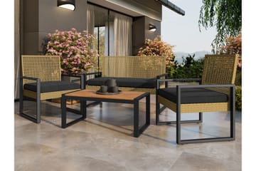 Rosemere Loungegruppe Utendørs - Brun/Svart - Hagemøbler & utemiljø - Hagegruppe - Sofagruppe utendørs