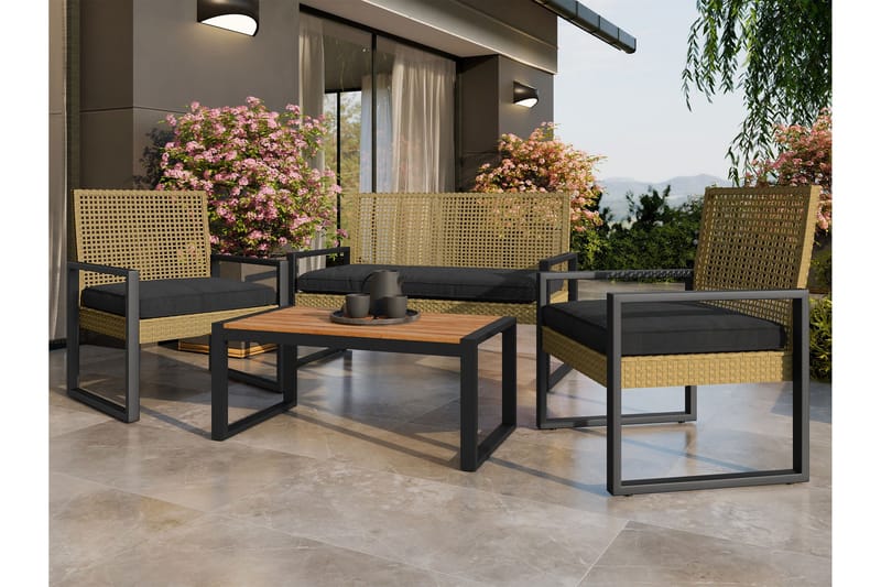 Rosemere Loungegruppe Utendørs - Brun/Svart - Hagemøbler & utemiljø - Hagegruppe - Sofagruppe utendørs