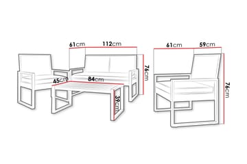 Rosemere Loungegruppe Utendørs - Brun/Svart - Hagemøbler & utemiljø - Hagegruppe - Sofagruppe utendørs