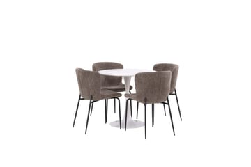 Rundt spisesett Hamden, Modesto - Brun - Hagemøbler & utemiljø - Hagegruppe - Cafemøbler & cafesett
