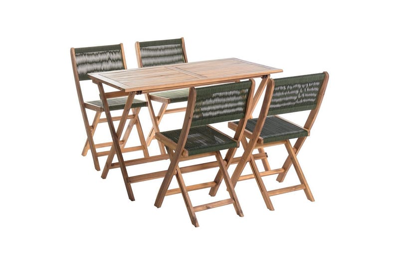 Sammenleggbare utemøbler Prossedi, Grønt, lyst treverk