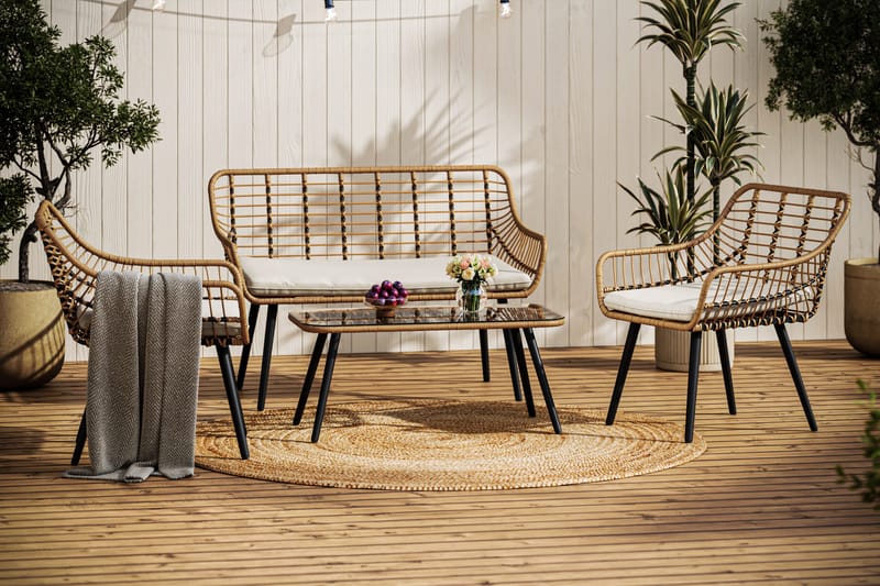 Sammy Sofagruppe 4-seter - Beige - Hagemøbler & utemiljø - Hagegruppe - Sofagruppe utendørs