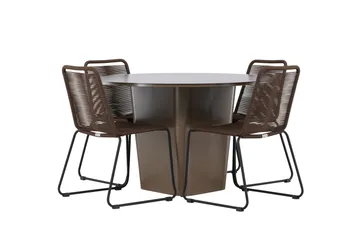 Santa Fe Spisegruppe + 4 stoler - Brun - Hagemøbler & utemiljø - Hagegruppe - Spisegrupper hage