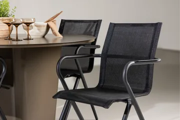 Santa Spisegruppe 120 cm Rund med 4 Alina Stoler - Brun - Hagemøbler & utemiljø - Hagegruppe - Spisegrupper hage