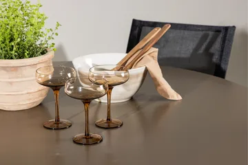 Santa Spisegruppe 120 cm Rund med 4 Alina Stoler - Brun - Hagemøbler & utemiljø - Hagegruppe - Spisegrupper hage