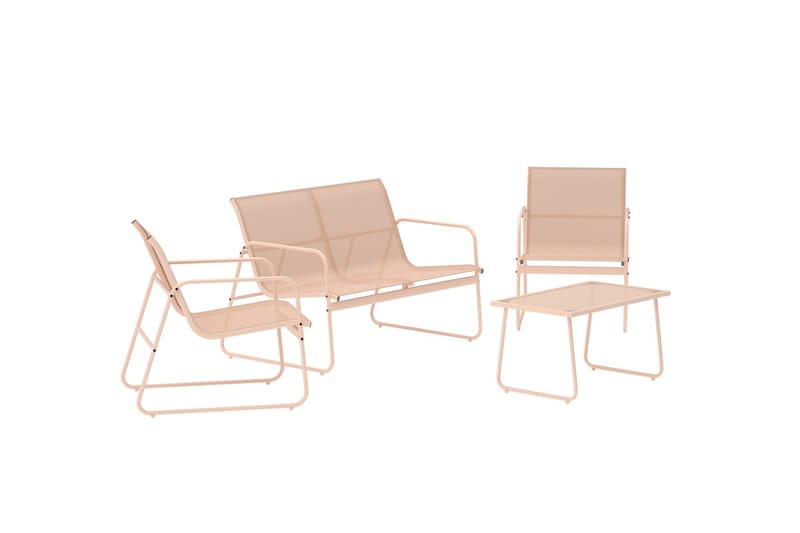 Scopello sofagruppe 2-seters sofa + 2 lenestoler med bord utendørs - Beige - Hagemøbler & utemiljø - Hagegruppe - Sofagruppe utendørs