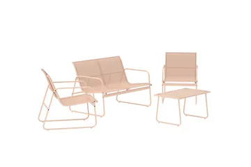 Scopello sofagruppe 2-seters sofa + 2 lenestoler med bord utendørs - Beige - Hagemøbler & utemiljø - Hagegruppe - Sofagruppe utendørs