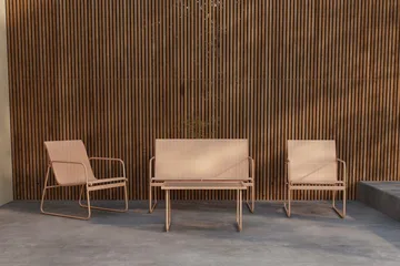 Scopello sofagruppe 2-seters sofa + 2 lenestoler med bord utendørs - Beige - Hagemøbler & utemiljø - Hagegruppe - Sofagruppe utendørs