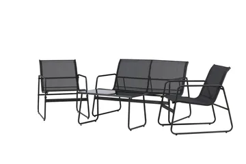 Scopello Sofagruppe Utendørs 4-seter - Svart - Hagemøbler & utemiljø - Hagegruppe - Sofagruppe utendørs