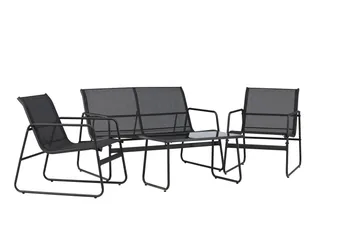 Scopello Sofagruppe Utendørs 4-seter - Svart - Hagemøbler & utemiljø - Hagegruppe - Sofagruppe utendørs