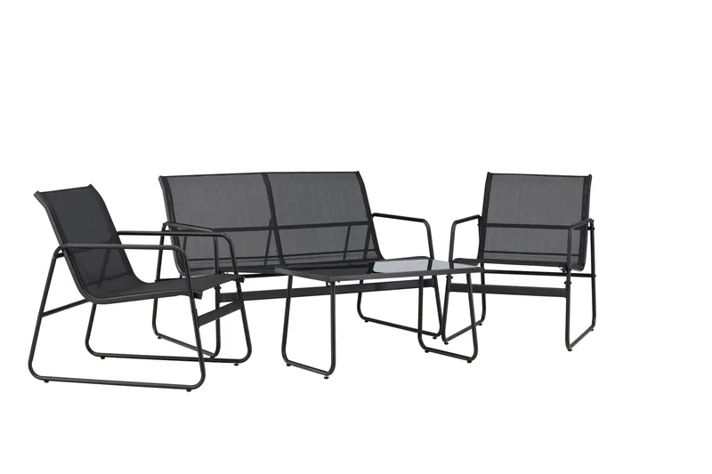 Scopello Sofagruppe Utendørs 4-seter - Svart - Hagemøbler & utemiljø - Hagegruppe - Sofagruppe utendørs