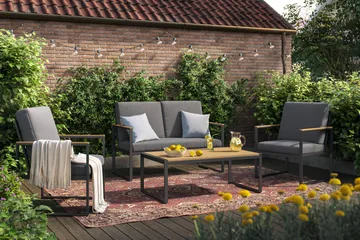 Serena Sofagruppe 4-seter - Antrasitt - Hagemøbler & utemiljø - Hagegruppe - Sofagruppe utendørs