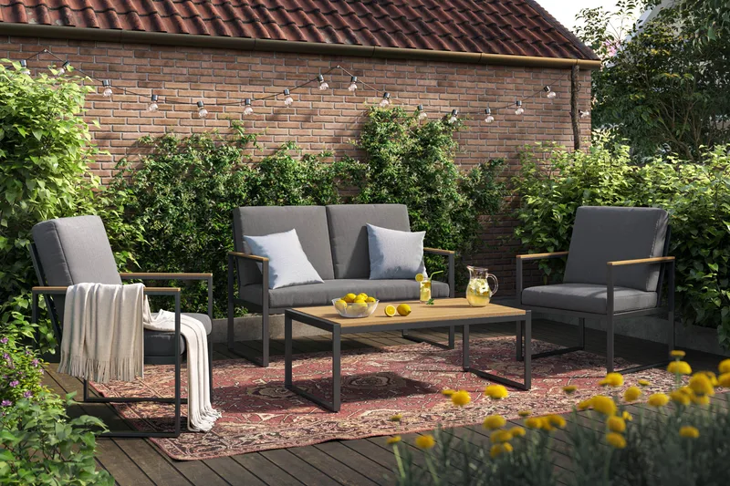 Serena Sofagruppe 4-seter - Antrasitt - Hagemøbler & utemiljø - Hagegruppe - Sofagruppe utendørs