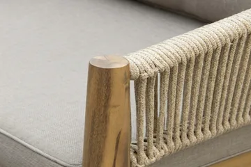 Siana 4-seters loungegruppe i treutseende med repdetaljer - Natur / beige - Hagemøbler & utemiljø - Hagegruppe - Sofagruppe utendørs