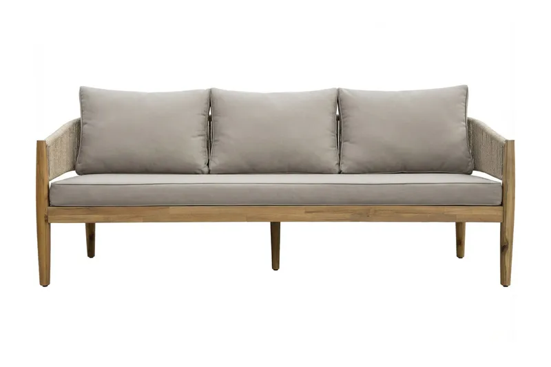 Siana 4-seters loungegruppe i treutseende med repdetaljer - Natur / beige - Hagemøbler & utemiljø - Hagegruppe - Sofagruppe utendørs