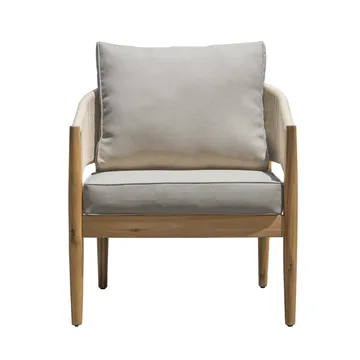 Siana 4-seters loungegruppe i treutseende med repdetaljer - Natur / beige - Hagemøbler & utemiljø - Hagegruppe - Sofagruppe utendørs