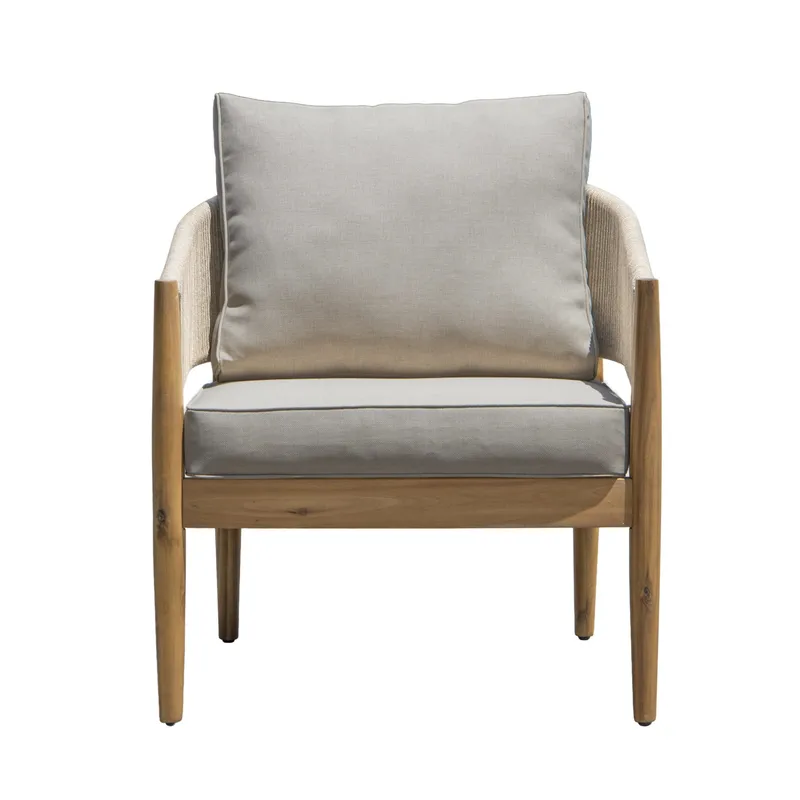 Siana 4-seters loungegruppe i treutseende med repdetaljer - Natur / beige - Hagemøbler & utemiljø - Hagegruppe - Sofagruppe utendørs