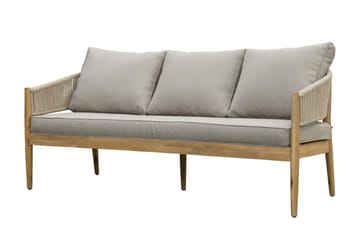 Siana 5-seters loungegruppe i treutseende med repdetaljer - Natur / beige - Hagemøbler & utemiljø - Hagegruppe - Sofagruppe utendørs