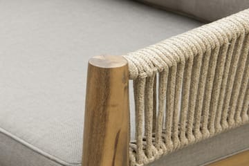 Siana 5-seters loungegruppe i treutseende med repdetaljer - Natur / beige - Hagemøbler & utemiljø - Hagegruppe - Sofagruppe utendørs