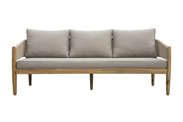 Siana 5-seters loungegruppe i treutseende med repdetaljer - Natur / beige - Hagemøbler & utemiljø - Hagegruppe - Sofagruppe utendørs