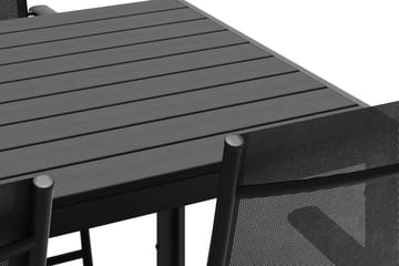 Siri rektangulært utebord 150 cm med 4 Sanna utestoler - Svart - Hagemøbler & utemiljø - Hagegruppe - Spisegrupper hage