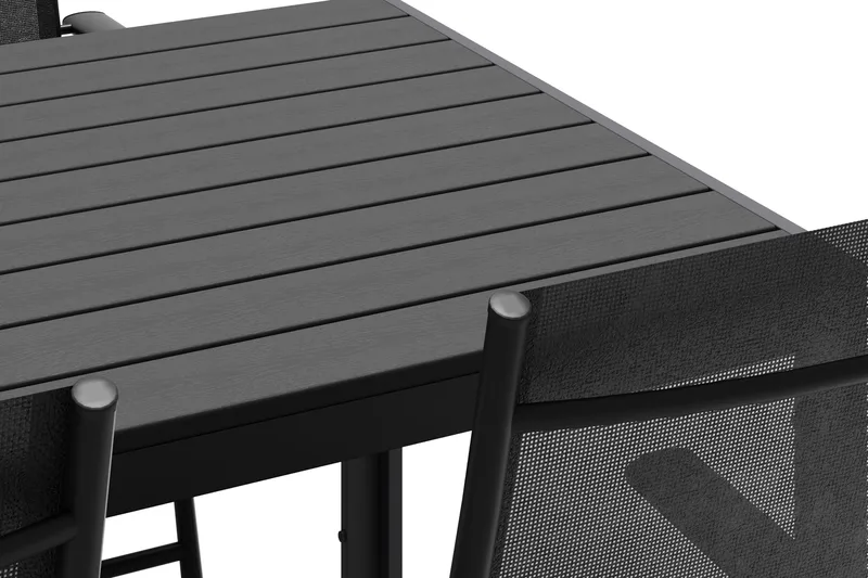 Siri rektangulært utebord 150 cm med 4 Sanna utestoler - Svart - Hagemøbler & utemiljø - Hagegruppe - Spisegrupper hage