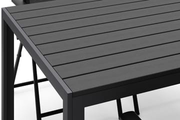 Siri rektangulært utebord 150 cm med 4 Sanna utestoler - Svart - Hagemøbler & utemiljø - Hagegruppe - Spisegrupper hage