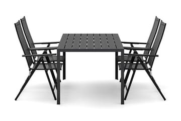 Siri rektangulært utebord 150 cm med 4 Sanna utestoler - Svart - Hagemøbler & utemiljø - Hagegruppe - Spisegrupper hage