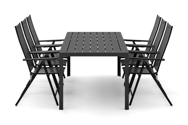 Siri Spisebord 205 cm med 6 Sanna Spisestoler, Svart
