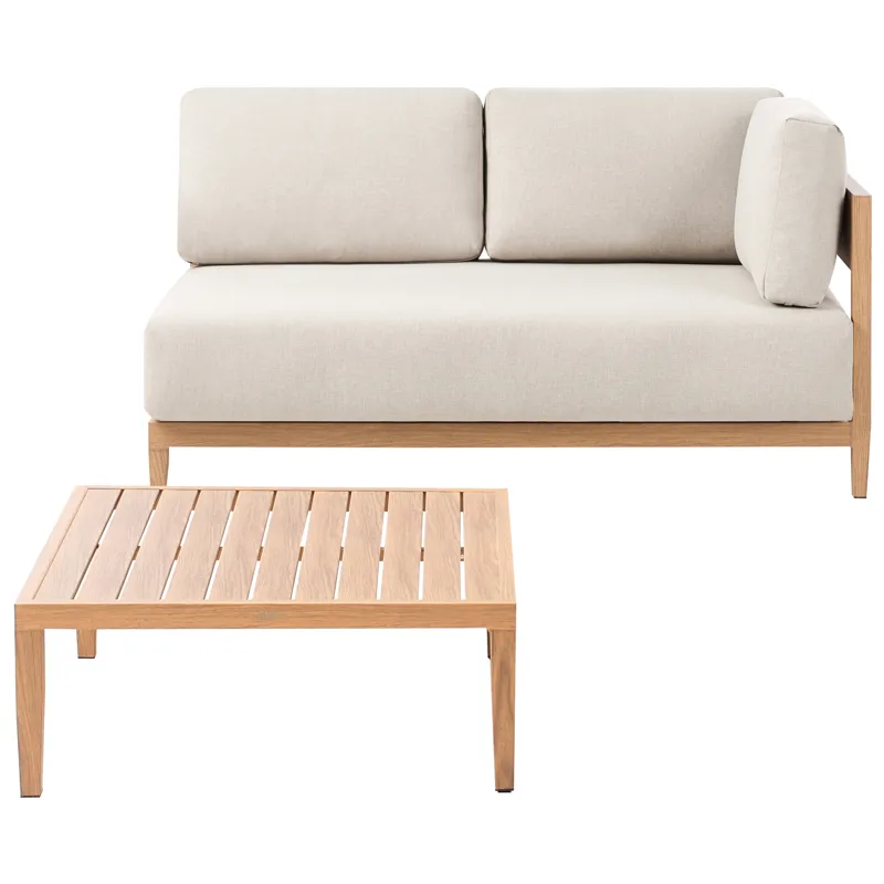 Sofa utendørs med bord 2-seter Sampieri, Brun/Beige