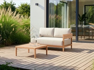 Sofa utendørs med bord 2-seter Sampieri - Brun/Beige - Hagemøbler & utemiljø - Hagegruppe - Sofagruppe utendørs