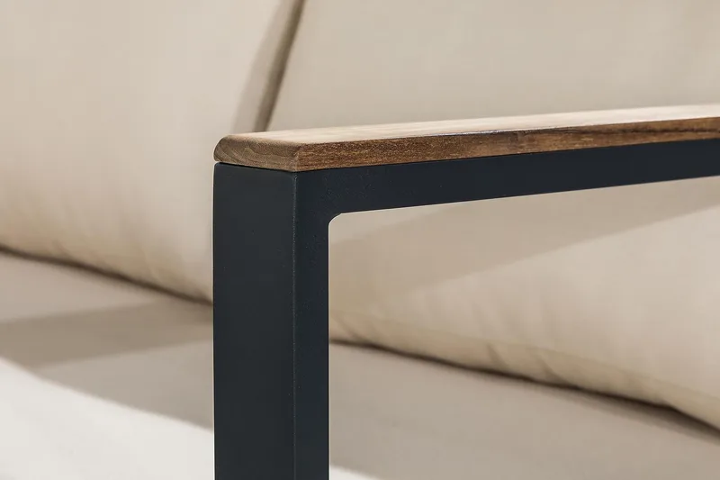 Sofagruppe Aspvik - Svart/Teak - Hagemøbler & utemiljø - Hagegruppe - Sofagruppe utendørs