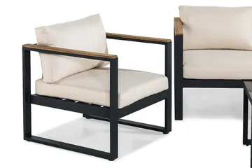 Sofagruppe Aspvik - Svart/Teak - Hagemøbler & utemiljø - Hagegruppe - Sofagruppe utendørs