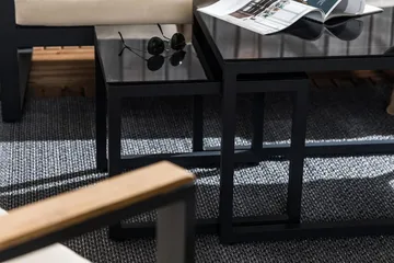 Sofagruppe Aspvik - Svart/Teak - Hagemøbler & utemiljø - Hagegruppe - Sofagruppe utendørs