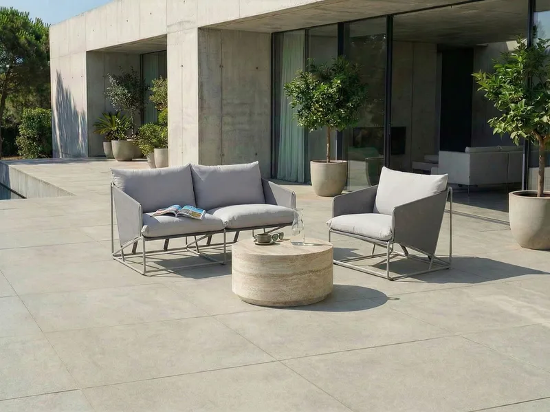 Sofagruppe utendørs 3-seter Ponte - Grå - Hagemøbler & utemiljø - Hagegruppe - Sofagruppe utendørs