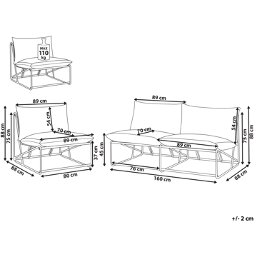 Sofagruppe utendørs 3-seter Pico - Grå - Hagemøbler & utemiljø - Hagegruppe - Sofagruppe utendørs